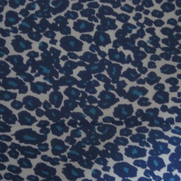 Leopard Animal Print Blue Semi Sheer Fabric - Picture 1 of 2